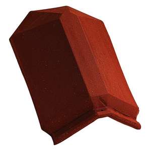 About d'arêtier angulaire à emboîtement BEAUVOISE HUGUENOT en terre cuite rouge L. 390 mm