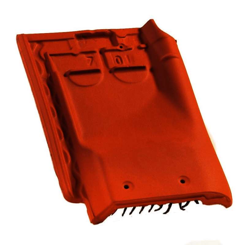 Tuile de ventilation en terre cuite MONOPOLE 1 rouge L. 303 x l. 220 mm