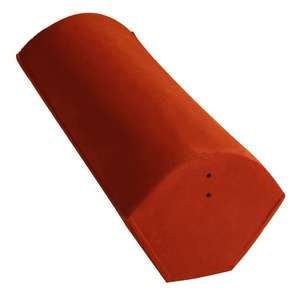 About de faîtière sans emboîtement grande ouverture en terre cuite rouge flammé L. 440 mm