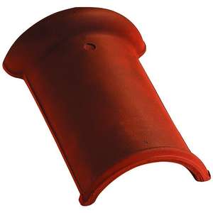 Faîtière demi-ronde à emboîtement HUGUENOT pour toiture en terre cuite rouge L. 350 x l. 270 mm