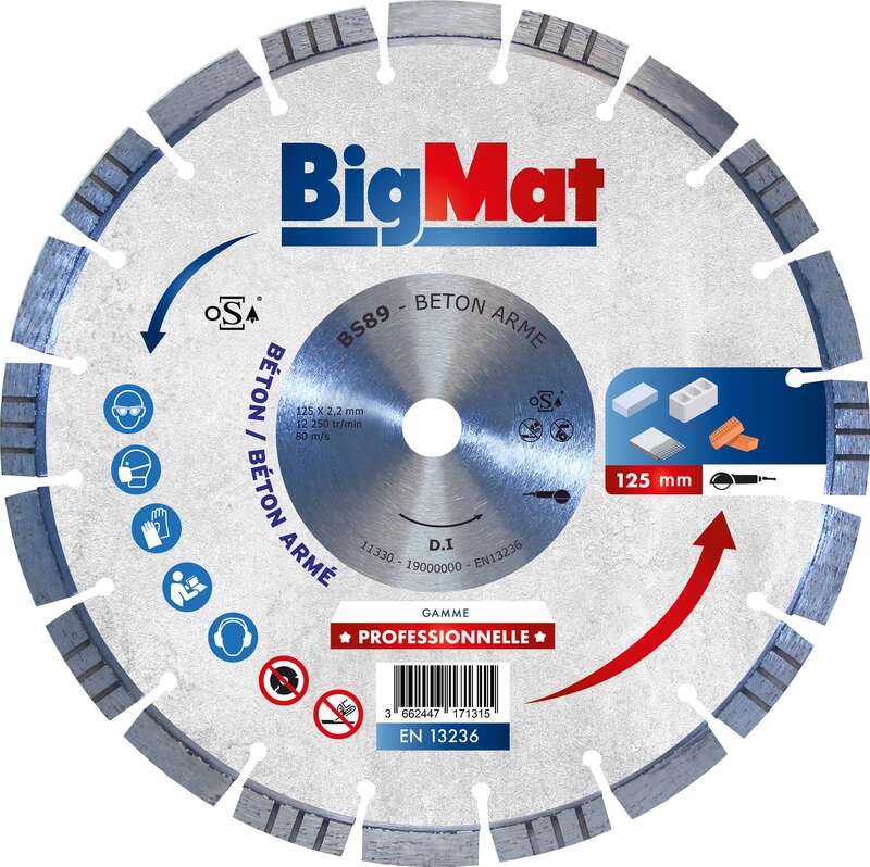 Disque diamant Bigmat Ø125/22,3 Béton/béton armé