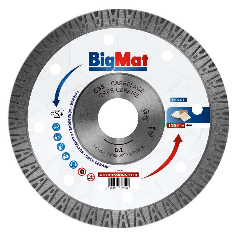 Disque diamant Bigmat Ø125 Carrelage grès cérame ou pierre dure