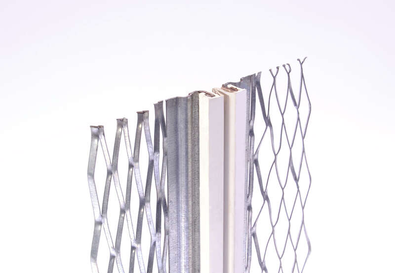 Profil de joint de dilatation PVC blanc pour enduit de 10 mm - L. 3 m