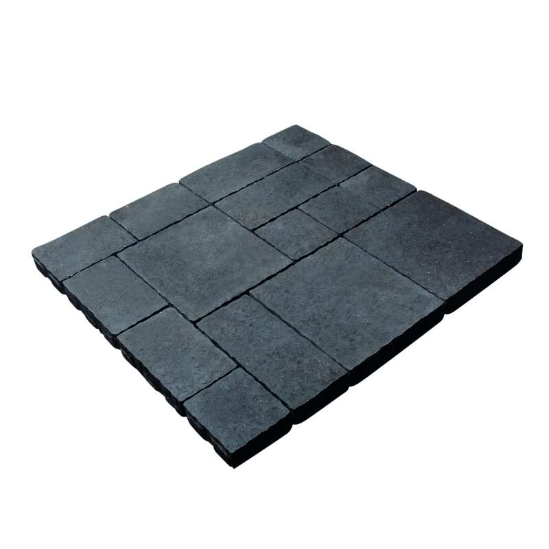 Pavé béton multiformat ALKERN OPUS ARGENS structuré carrossable T5 Anthracite 20x20, 20x30, 20x40, 40x40 x Ép. 6 cm