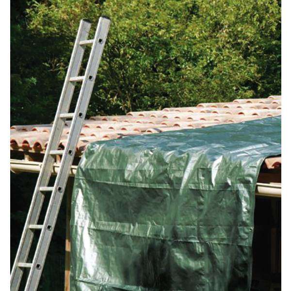 Bâche de protection professionnelle pour un usage de longue durée en polyéthylène tissé 240g/m² L. 5 x l. 8 m - A l'unité