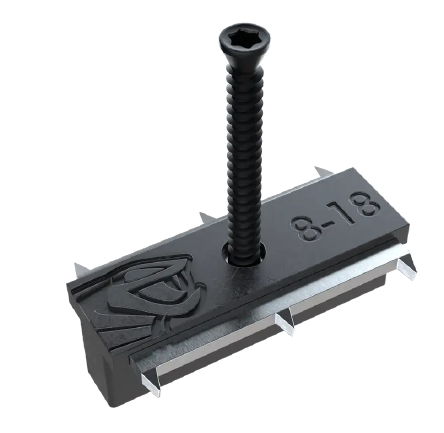 Clip de fixation invisible FIBERDECK COBRA Hybrid 8-18 bi matière pour lames de terrasses - Lot de 90 clips + vis