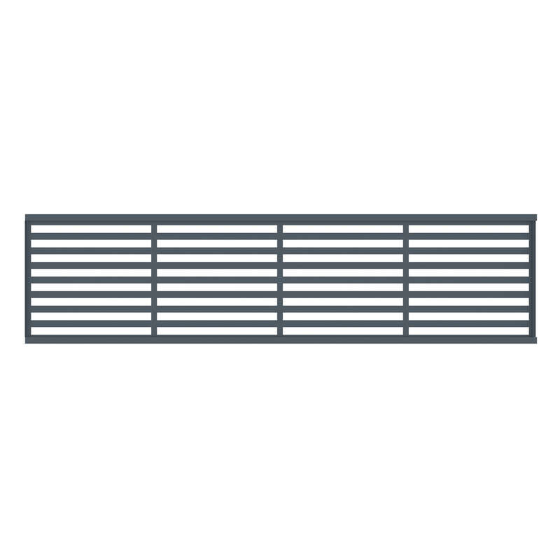 Panneau décor horizontal en aluminium PAXOS pour clôture FIBERDECK BOSTON FANTASY avec profil de finition gris 7016 L. 175 x l. 30 cm