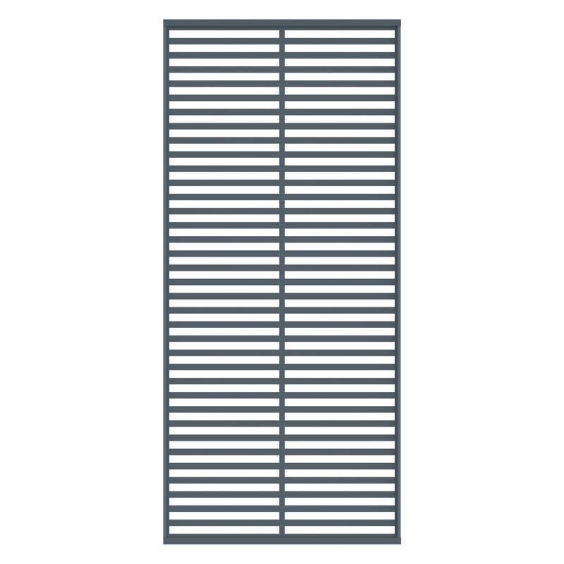 Panneau décor vertical en aluminium PAXOS pour clôture FIBERDECK BOSTON FANTASY avec profil de finition + 4 connecteurs  gris 7016 H. 182 x l. 58,4 cm