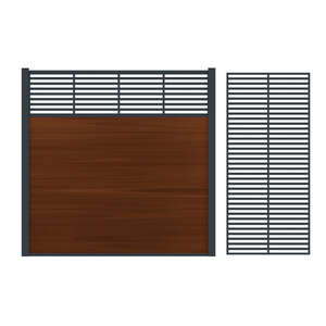 Panneau décor vertical en aluminium PAXOS pour clôture FIBERDECK BOSTON FANTASY avec profil de finition + 4 connecteurs  gris 7016 H. 182 x l. 58,4 cm