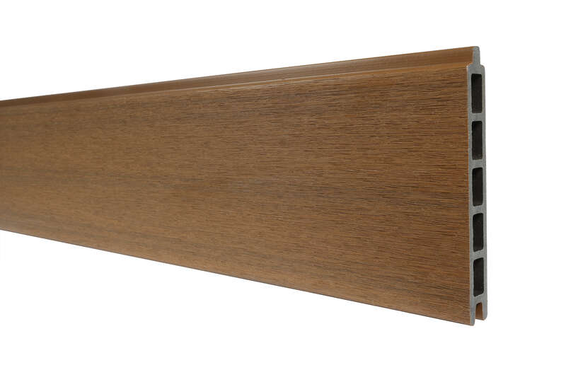 Lame de clôture en bois composite coextrudé FIBERDECK PREMIUM emboîtable pour clôture FIBERDECK BOSTON décors bois teak H. 150 x Ép. 21 mm - L. 178 cm - Lot de 4 pièces