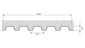 Plancher collaborant COFRAPLUS® 60 en acier galvanisé - L. 6000 x l. 1035 x Ép. 0,75 mm