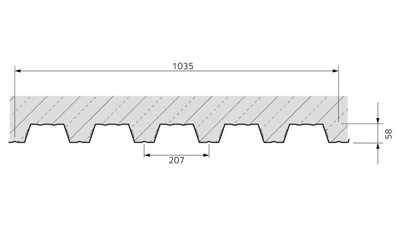 Plancher collaborant COFRAPLUS® 60 en acier galvanisé - L. 3000 x l. 1035 x Ép. 0,75 mm