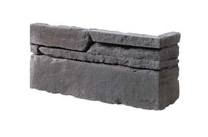 Chaîne d'angle en parement ORSOL ROCKY MOUNTAIN en pierre reconstituée ton anthracite L. 31 x l. 10 x H. 15 - Ép. 3 cm - 4 pierres soit ± 0,45 ml