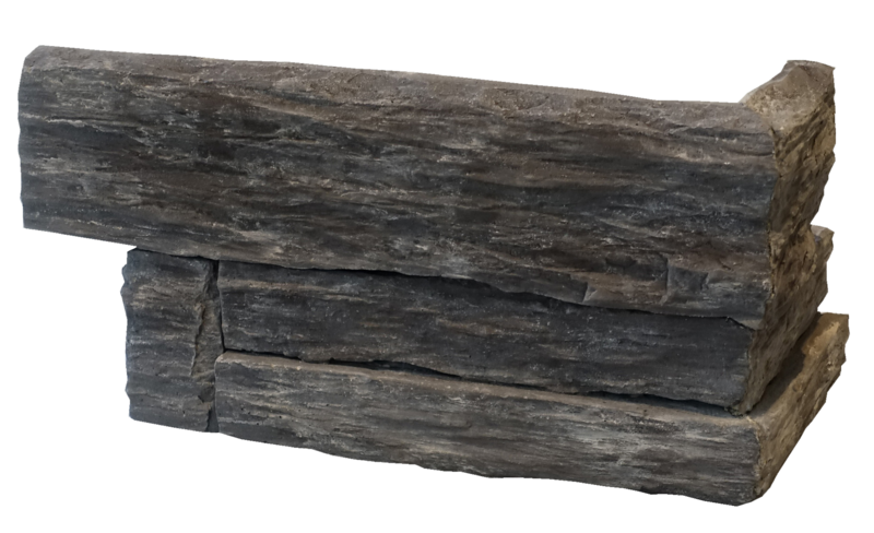 Chaîne d'angle en parement ORSOL YOSEMITE en pierre reconstituée ton anthracite L. 41 x l. 21 x H. 18 - Ép. 3 cm