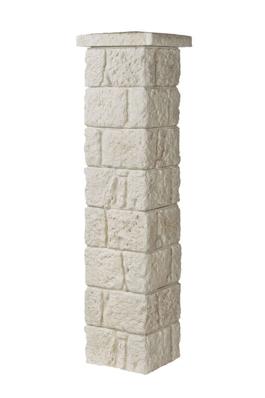 Kit de 2 piliers ORSOL BRIDOIRE en pierre reconstituée ton pierre L. 35 x l. 35 x Ép. 167 cm