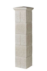 Kit de 2 piliers ORSOL RENAISSANCE 37 en pierre reconstituée ton pierre L. 37 x l. 37 x Ép. 176 cm