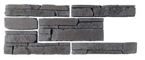 Plaquette de parement ORSOL ROCKY MOUNTAIN en pierre reconstituée ton anthracite L. 42/21 x H. 15/7,5 x Ép. 3 cm - soit ± 0,25 m²