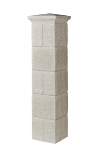 Kit de 2 piliers ORSOL RENAISSANCE 37 réhaussé en pierre reconstituée ton pierre L. 37 x l. 37 x Ép. 209 cm