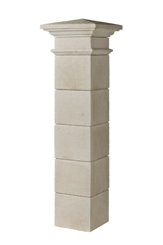 Kit de 2 piliers ORSOL VALANCAY réhaussé en pierre reconstituée ton pierre L 35 x l. 35 x Ép. 212 cm