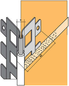 Protège angle perforé pour enduit gratté Ép. 10 mm jonc PVC RAL 147 L. 3 m