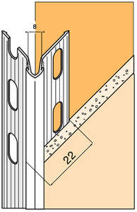 Protège angle perforé renforcé pour cloisons traditionnelles angle vif PVC L. 2,50 m