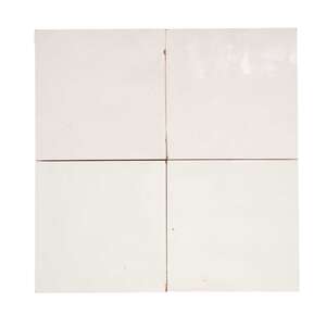 Revêtement pour mur intérieur en terre cuite émaillée BATI ORIENT ZELLIGE blanc extra L. 10 x l. 10 cm