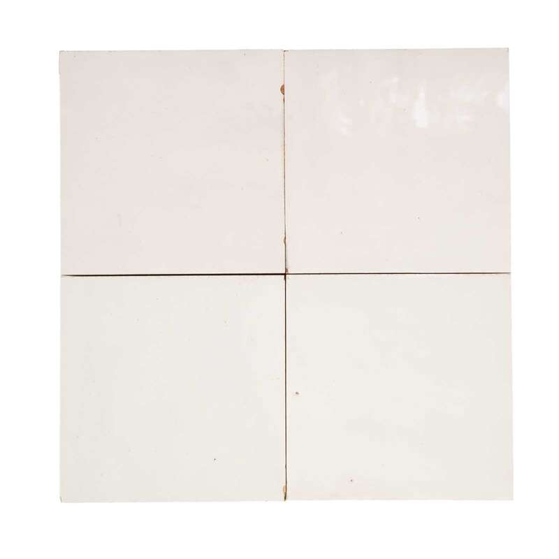 Revêtement pour mur intérieur en terre cuite émaillée BATI ORIENT ZELLIGE blanc extra L. 10 x l. 10 cm