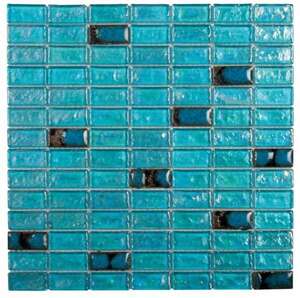 Mosaïque pour mur intérieur en verre BATI ORIENT turquoise L. 30,5 x l. 30,5 cm