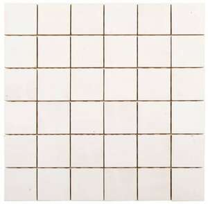 Mosaïque en terre cuite émaillée BATI ORIENT ZELLIGE Extra blanc - carreaux 4,95 x 4,95 cm - Plaque L. 30 x l. 30 cm x Ép. 12 mm