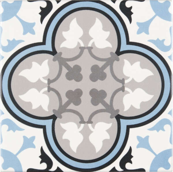 Carrelage pour sol intérieur BATI ORIENT CLASSIQUE blanc anthracite bleu gris clair gris foncé L. 20 x l. 20 cm x Ép. 11 mm - Non rectifié
