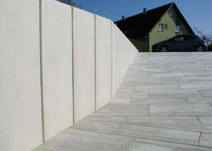 Mur en L armé en béton gris lisse L. 105 x l. 99 x Prof. 55 cm - Ép. 12 cm