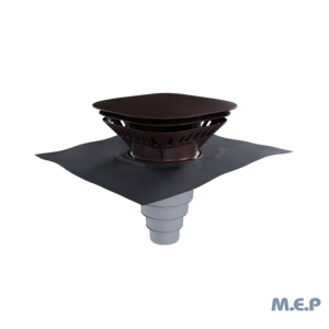 Chapeau de ventilation faibles pertes pour toiture tuile 160 mm - Marron