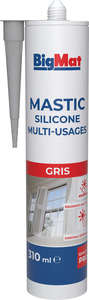 Mastic silicone multi-usages BIGMAT gris - Cartouche de 310 ml