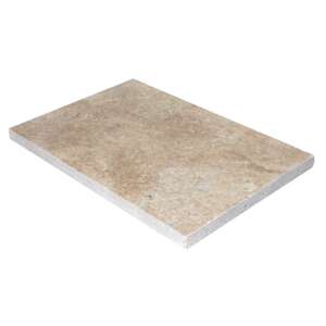 Dalle en pierre naturelle TRAVERTIN 1er Choix Rustic vieilli L. 61 x l. 40,6 cm x Ép. 30 mm