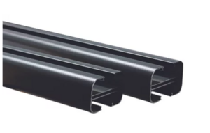 Poteau alu de clôture Evoluh gris texturé L. 2300 x l. 75 x H. 60 mm