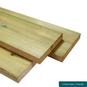 Lame de terrasse Pin du Nord DEBARGE brun L. 3900 x l. 145 x Ép. 145 mm