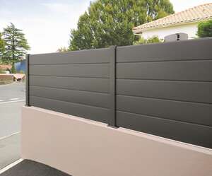 Poteau ALUCLOS ALU20 en aluminium L. 76 x l. 70 mm - H. 1,02 m gris 7016