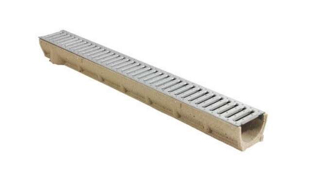 Caniveau de drainage MEAHOME CLASSIC hauteur 100 mm + grille passerelle en acier galvanisé classe A15