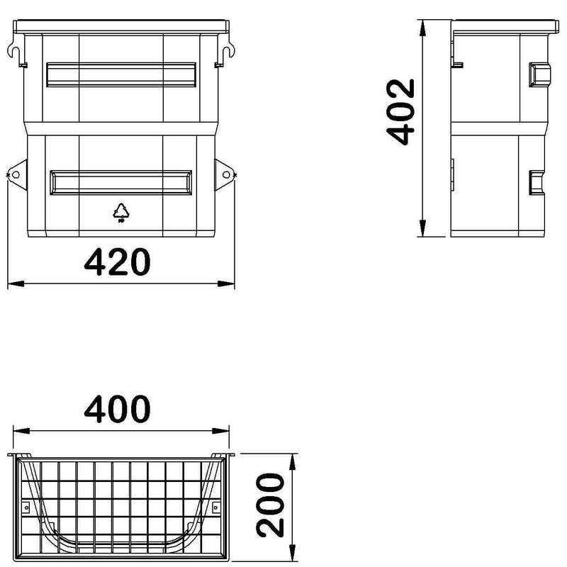 Courette d'aération ACO à grille caillebotis maille 30x30 pour un usage piéton L. 40 x l. 40 cm