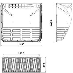 Cour anglaise ACO avec grille métal déployé piéton maille 30x30 L. 125 x l. 40 x H. 100 mm