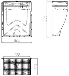 Cour anglaise ACO avec grille caillebotis maille 30x30 pour un usage piéton L. 100 x l. 60 x H. 130 mm