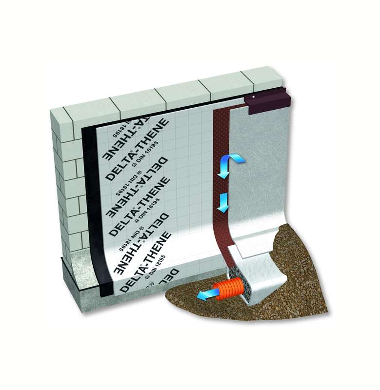 Membrane auto-adhésive à froid pour étanchéité des parois enterrées DELTA®-THENE - Rouleau de L. 20 x l. 1 m