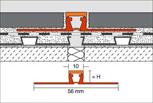Profilé de fractionnement SCHLÜTER DILEX-BWB en PVC/CPE gris L. 2,5 m x H. 15 mm