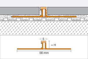 Profilé de fractionnement SCHLÜTER DILEX-BWS en PVC/CPE beige clair L. 2,5 m x H. 8 mm