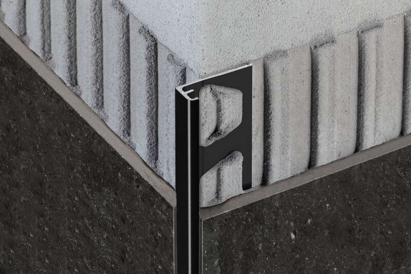 Profilé de finition et de décoration SCHLÜTER SCHIENE-AC en aluminium coloré noir graphite L. 2,5 m x H. 12,5 mm