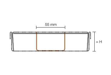Caniveau fermé SCHLÜTER TROBA-LINE-TLG en acier inoxydable V2A L. 1,6/2 m x H. 40 mm