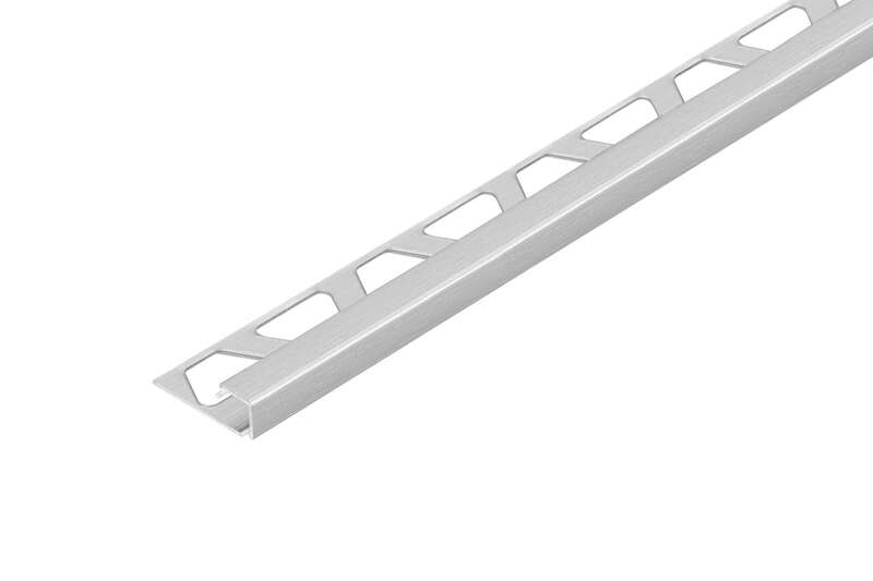 Profilé de finition pour angle sortant et revêtement carrelé SCHLÜTER QUADEC-ACGB en aluminium chromé anodisé brossé L. 2,5 m x H. 8 mm