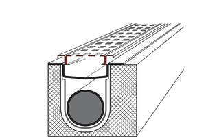 Cadre standard avec grille classique pour caniveau de douche SCHLÜTER KERDI-LINE-B en acier inoxydable brossé V4A L. 0,8 m x H. 19 mm