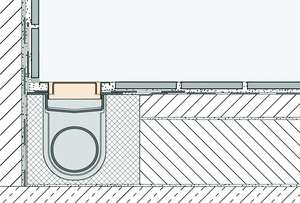 Cadre standard avec grille classique pour caniveau de douche SCHLÜTER KERDI-LINE-A en acier inoxydable brossé V4A L. 0,7 m x l. 47 x H. 19 mm