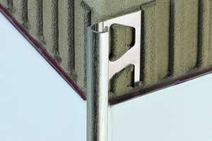 Angle sortant pour profilé de finition SCHLÜTER RONDEC-AE en aluminium naturel anodisé mat - H. 8 mm